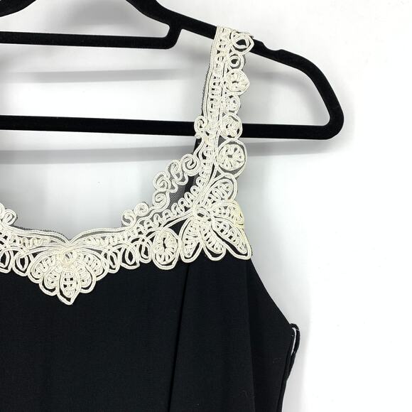 Jump Apparel Mini Dress Womens S Black Lace Trim A-Line Sweetheart Vintage - Picture 3 of 6